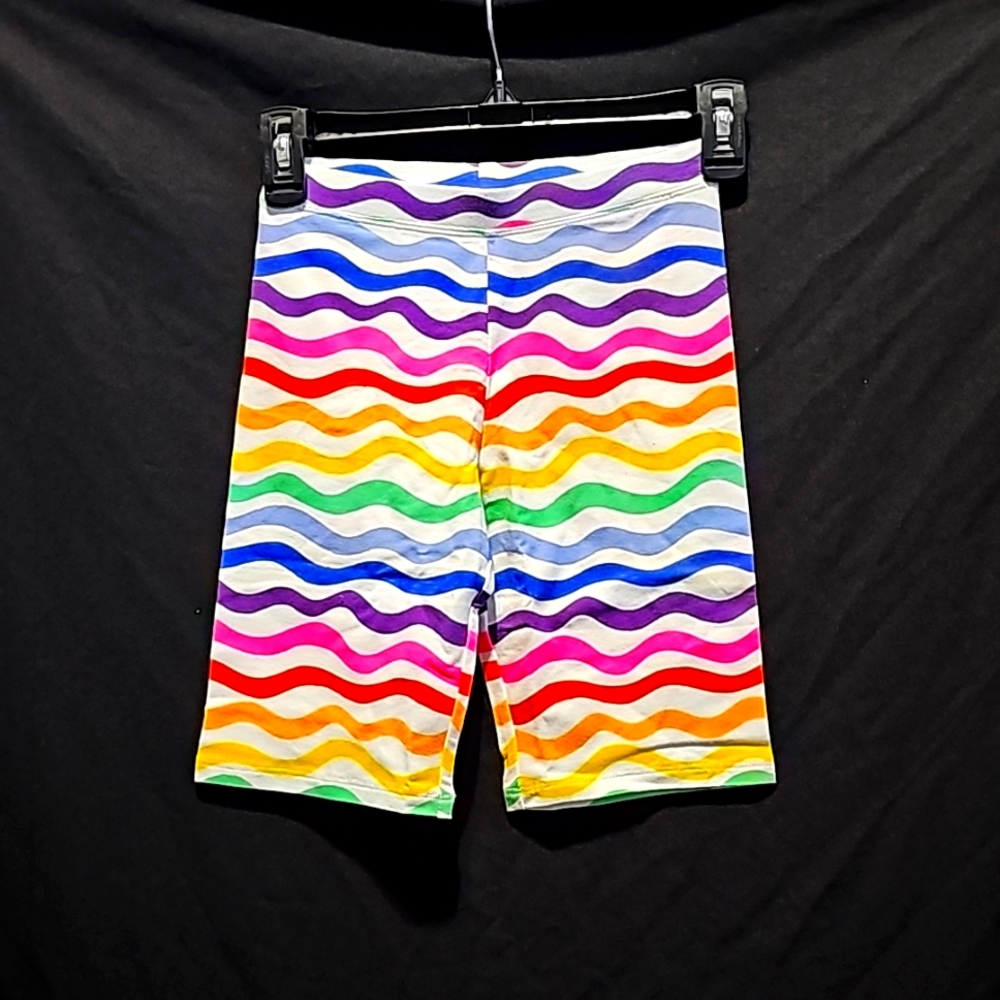Spotted Zebra Girls' Multicolored Wavy Striped Shorts 8